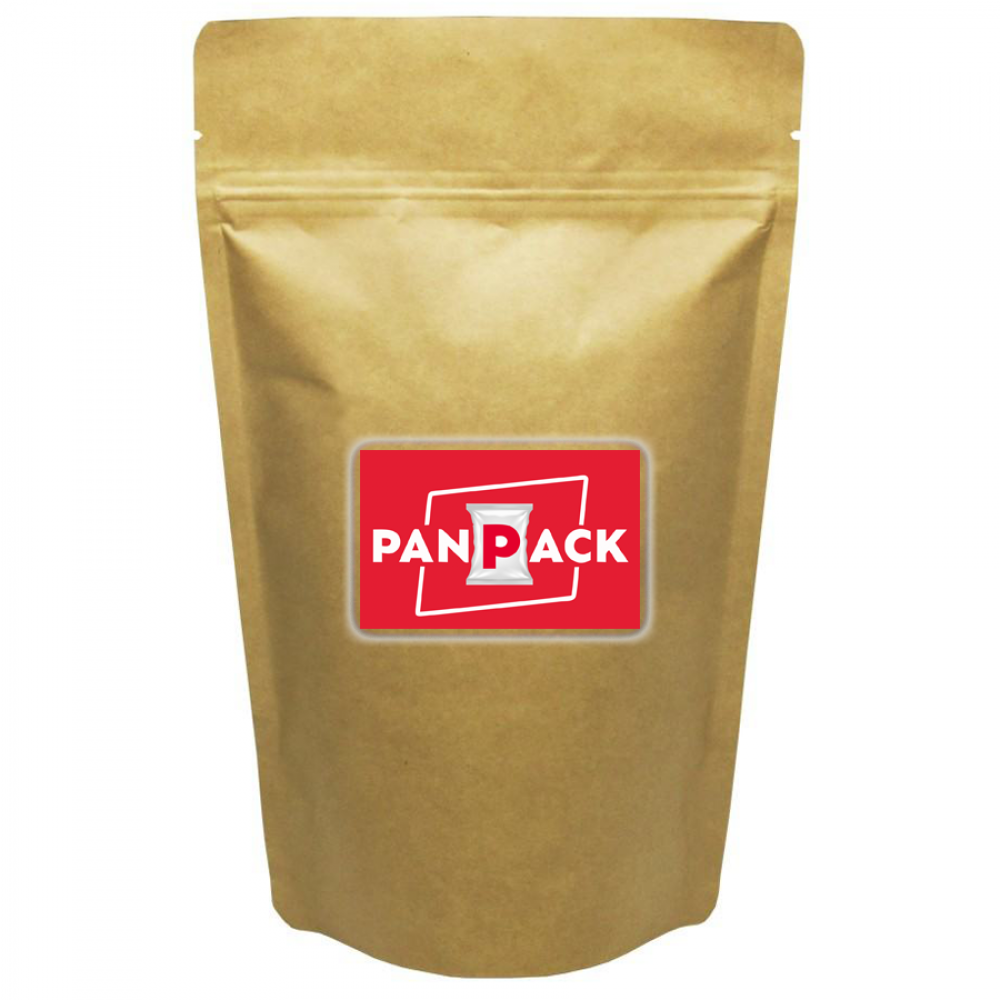 PLAIN POUCHES BROWN KRAFT PAPER STANDY ZIPPER METALLIC